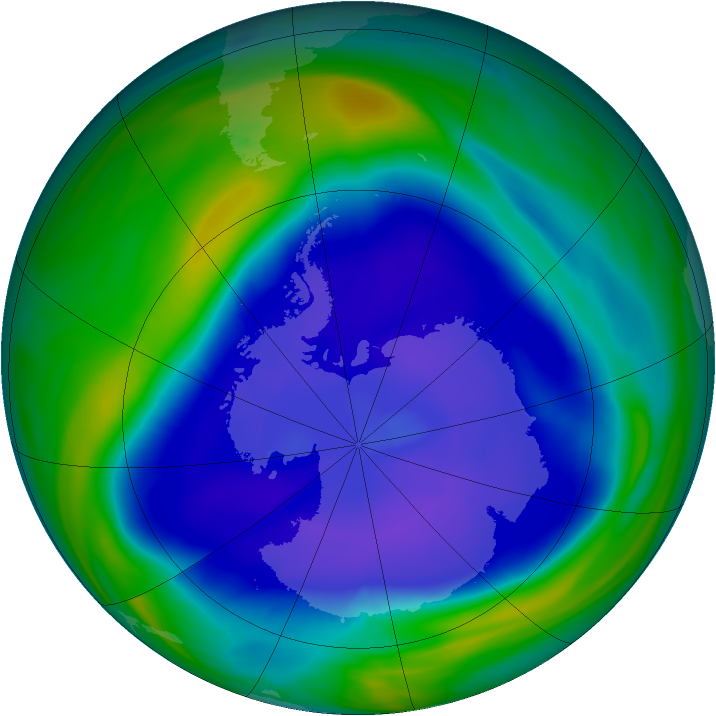 Antarctic ozone map for 12 September 2006